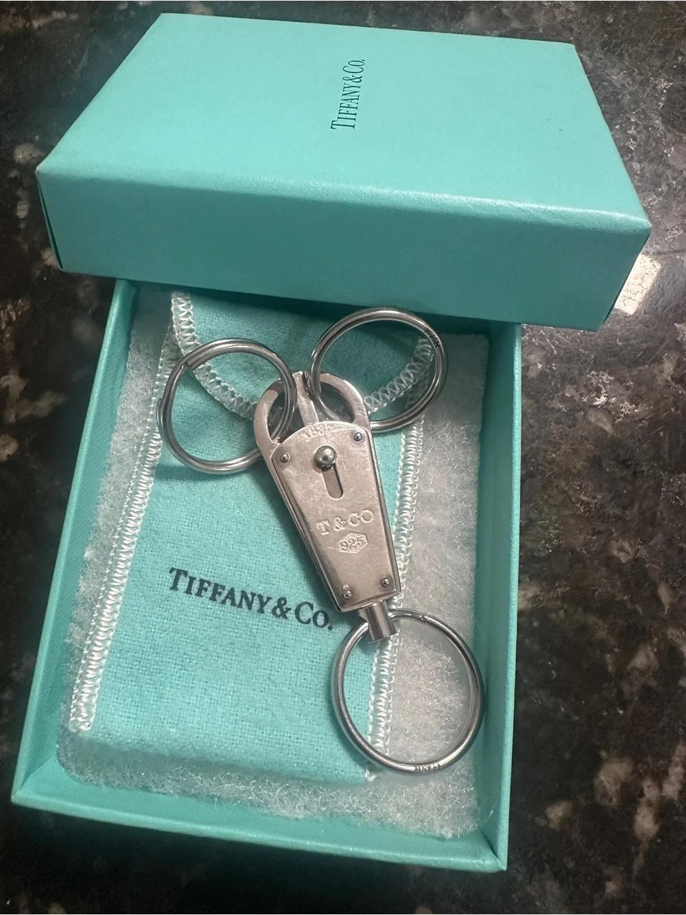 Tiffany & Co. Sterling Silver Key Ring - Silver 3 rings